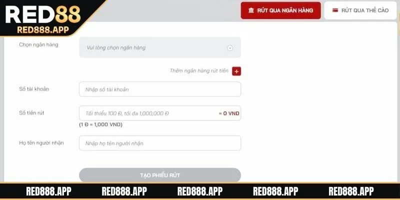 Thao tác rút tiền nhà cái vô cùng nhanh gọn